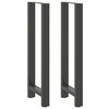 vidaXL Baro stalo kojos, antracito spalvos, 2 vnt., 40x(110-111) cm, plienas