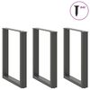 vidaXL Valgomojo stalo kojos, 3 vnt., antracito spalvos, 70x(72-73) cm, plienas, U formos