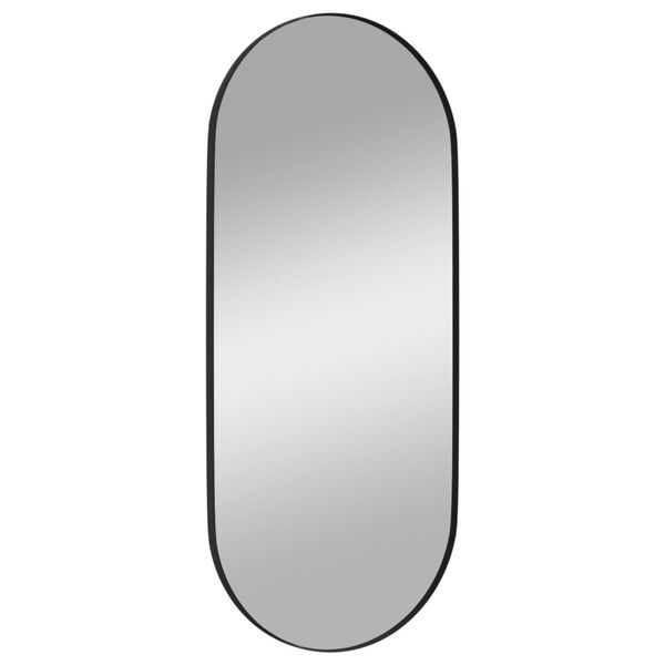 vidaXL Prie sienos montuojamas veidrodis, juodas, 35x80cm, ovalus