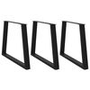 vidaXL Valgomojo stalo kojos, V formos, 3 vnt., juodos, 100x(72-73,3) cm, plienas