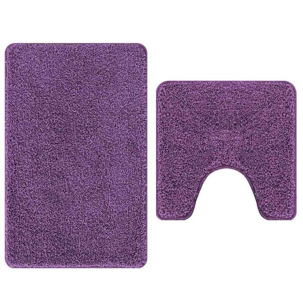 vidaXL Antisklidus vonios kilimėlių rinkinys 2 pcs Violetinė PP