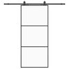 vidaXL Stumdomos durys su įrangos rinkiniu, juodas, 90x205 cm, ESG ir