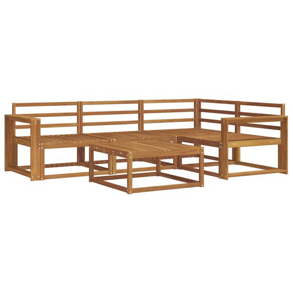 vidaXL Lauko sofos komplektas 5 pcs Natūrali Kietos akacijos mediena