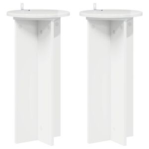 vidaXL Augalų stovas 2 vnt. Itin blizgi balta 29,5 x 29,5 x 60 cm