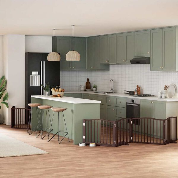 vidaXL Varteliai &scaron;unims su durimis, 8 segmentai, rudi, 640cm, tuopa