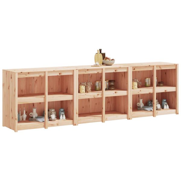 vidaXL Lauko virtuvės spintelės, 3vnt., pu&scaron;ies medienos masyvas