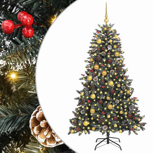 vidaXL Dirbtinė Kalėdų eglutė Žalia 180 cm PVC, plastikas ir plienas