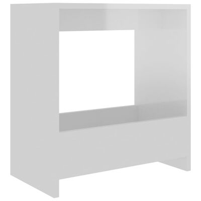 vidaXL Šoninis staliukas, baltos spalvos, 50x26x50cm, MDP, blizgus