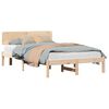 vidaXL Lovos rėmas Natūrali 135 x 190 cm Kietos pu&scaron;ies mediena