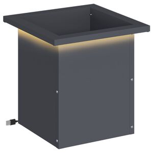 vidaXL Sodo vazonas su LED Antracitas 30 x 30 x 30 cm Plienas