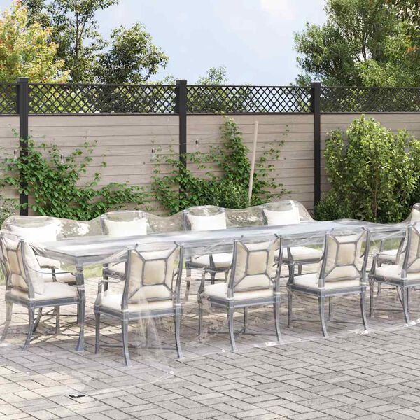 vidaXL Skaidrus brezentas su ąselėmis 4x8 m PVC