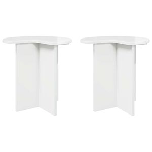 vidaXL &Scaron;oninis stalas su saugykla 2 pcs Itin blizgi balta &Oslash; 39 x 38 cm
