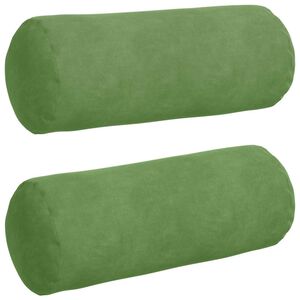 vidaXL Pagalvės 2 pcs &Scaron;viesiai žalia &Oslash; 15 x 40 cm Kordūrinis audinys