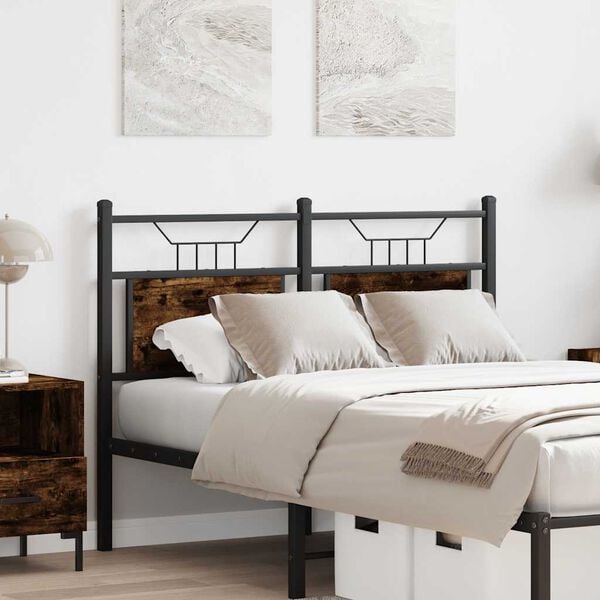 vidaXL Pakaitinis galvūgalis, dūminio ąžuolo spalvos, 120cm, mediena ir plienas