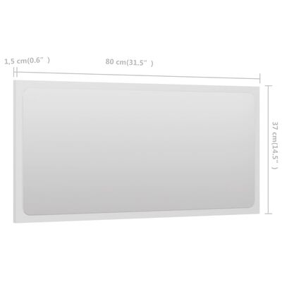 vidaXL Vonios kambario veidrodis, baltos spalvos, 80x1,5x37cm, MDP