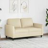 vidaXL Dvivietė sofa, kreminės spalvos, 120cm, dirbtinė oda