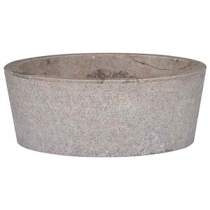 vidaXL Praustuvas, pilkos spalvos, skersmuo 40x15cm, marmuras