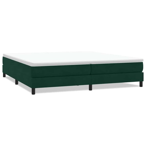 vidaXL Box Spring Lova be čiužinio Tamsiai žalia 200x210 cm aksomas