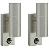 vidaXL Lauko sieninė lemputė 2 pcs Sidabro 7 x 10 x 22 cm