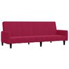 vidaXL Dvivietė sofa-lova, raudonojo vyno spalvos, aksomas