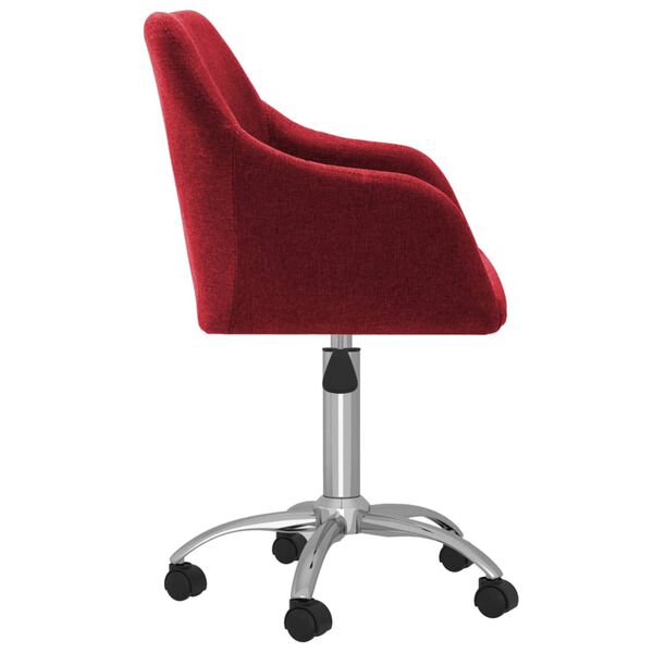 vidaXL Pasukama biuro kėdė, raudonojo vyno spalvos, audinys