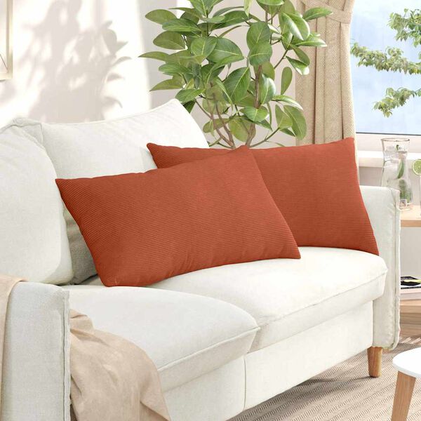 vidaXL Sofa Pagalvės 2 pcs Raudona oranžinė 80 x 40 cm