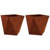 vidaXL Lovelis 2 pcs Rūdijanti 40 x 40 x 40 cm