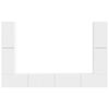 vidaXL TV spintelių komplektas 8 pcs Balta Apdirbta mediena