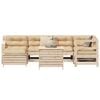 vidaXL Sodo sofos komplektas, 7 dalių, pu&scaron;ies medienos masyvas