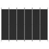 vidaXL Kambario pertvara, 6 dalių, juodos spalvos, 300x220cm, audinys