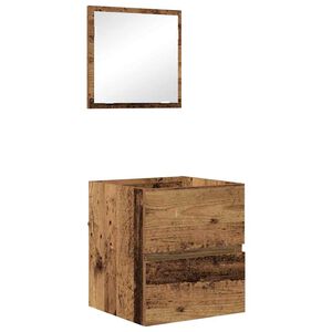 vidaXL Vonios spintelė su stalčių Senovinis medis 41 x 38,5 x 45 cm