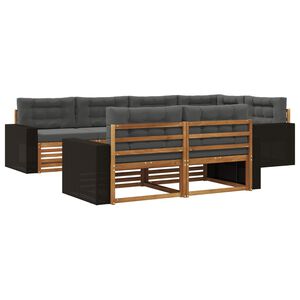 vidaXL Lauko sofos komplektas su pagalve 7 pcs Natūralus ir antracitas