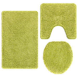 vidaXL Antisklidus vonios kilimėlių rinkinys 3 pcs Žalia PP