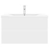 vidaXL Praustuvo spintelė su įmontuotu praustuvu, balta, MDP