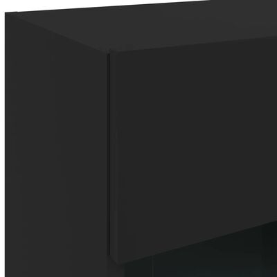 vidaXL Sieninė TV spintelė su LED lemputėmis, juoda, 40x30x60,5cm