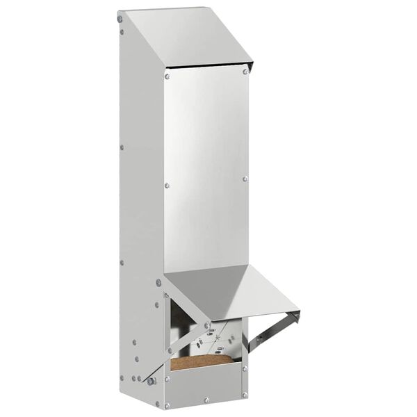 vidaXL Vi&scaron;tų lesykla Sidabro 13 x 12 x 51 cm Cinkuota plienas