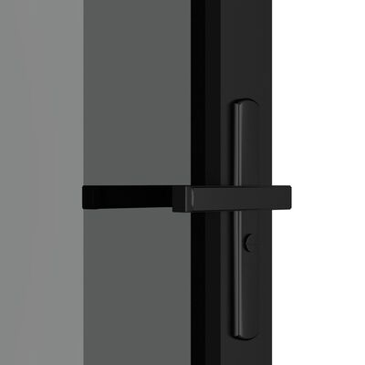 vidaXL Vidaus durys, juodos, 102,5x201,5cm, ESG stiklas ir aliuminis
