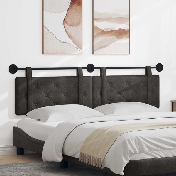 vidaXL Kabantysis galvūgalis Juodas 190 x 55 x 5 cm Antikinis PU