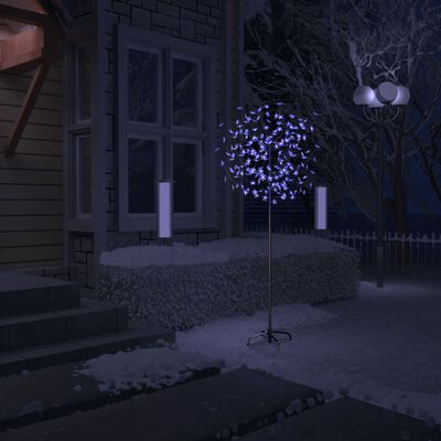vidaXL Kalėdinis medis su LED lemputėmis, 180cm, su vyšnių žiedais