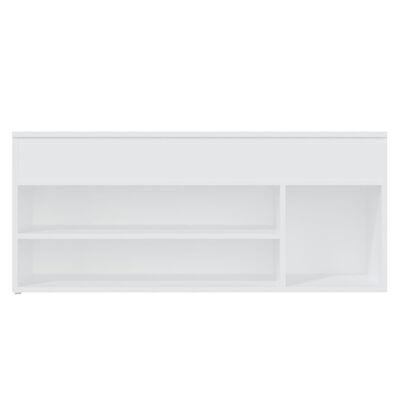 vidaXL Batų suoliukas, baltos spalvos, 105x30x45cm, MDP