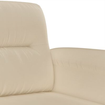 vidaXL Sofos komplektas su pagalvėlėmis, 3 dalių, kreminis, audinys