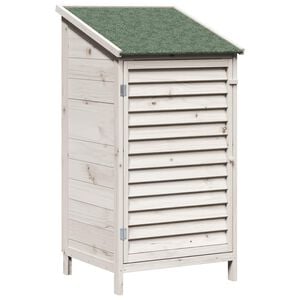 vidaXL Sodo Sandėlys Balta 59 x 56 x 113,5 cm Kietasis pu&scaron;inis medis