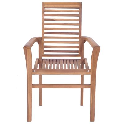 vidaXL Valgomojo kėdės su smėlio spalvos pagalvėlėmis, 6vnt., tikmedis