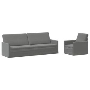 vidaXL Sofos komplektas 2 pcs Tamsiai pilka Aksomas