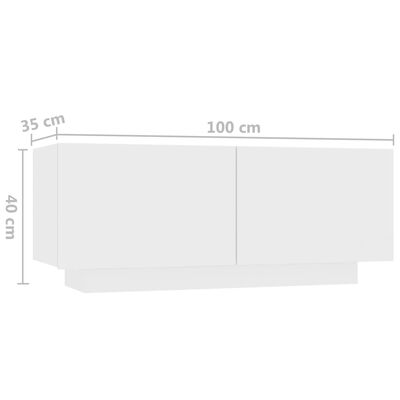vidaXL Naktinė spintelė, baltos spalvos, 100x35x40cm, MDP