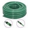 vidaXL Sodo žarna su tvirtinimo detalėmis, žalia, 0,75", 50m, PVC