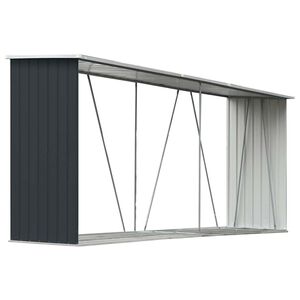 vidaXL Sodo malkinė, antracito, 330x84x152cm, galvanizuotas plienas