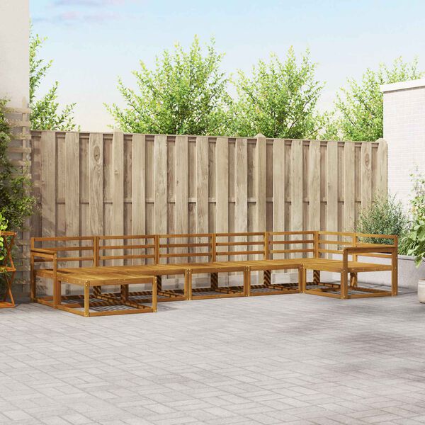 vidaXL Lauko sofos komplektas 7 pcs Natūrali Kietos akacijos mediena