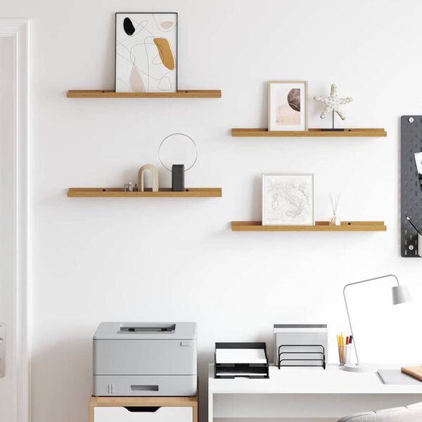 vidaXL Sieninė lentyna 4 pcs Smėlio 60 x 9 x 3 cm Apdirbta mediena