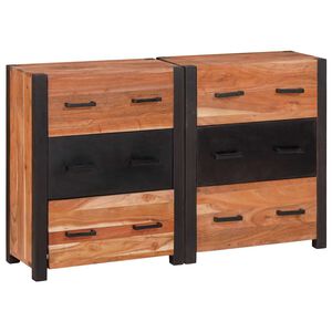 vidaXL Kabalas 3 vnt. Ruda 110 x 30 x 75 cm Kietos akacijos mediena